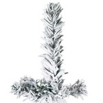 vidaXL Demi sapin de Noël artificiel mince avec neige floquée 210 cm
