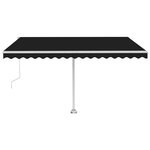 vidaXL Auvent automatique et capteur de vent LED 450x350 cm Anthracite