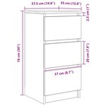 vidaXL Buffet chêne fumé 37 5x35x76 cm bois d'ingénierie