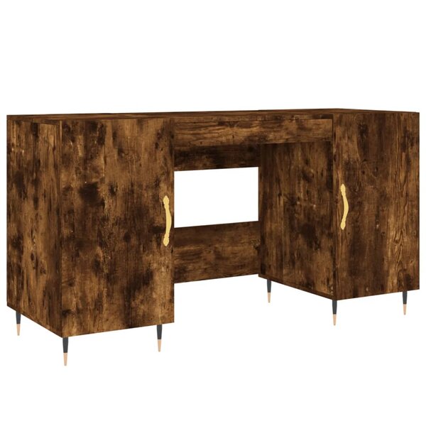 vidaXL Bureau chêne fumé 140x50x75 cm bois d'ingénierie