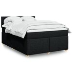 vidaXL Sommier à lattes de lit avec matelas Noir 140x190 cm Tissu