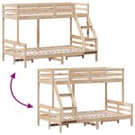 vidaXL Lit superposé 90x200/120x200 cm bois de pin massif