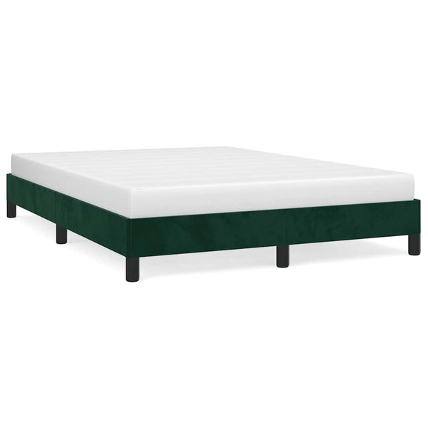 vidaXL Cadre de lit sans matelas vert foncé 140x200 cm velours