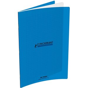 Cahier couverture polypro 240 x 320 mm 96 pages 90g seyès Bleu CONQUÉRANT