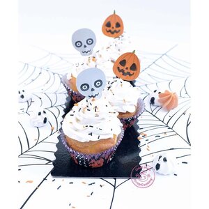 Seau 16 emporte-pièces à pâtisserie Halloween + stylo alimentaire noir 