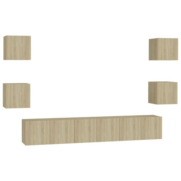 vidaXL Ensemble de meubles TV 7 Pièces Chêne sonoma Bois d'ingénierie