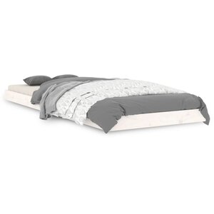 vidaXL Cadre de lit sans matelas blanc 75x190 cm bois de pin massif