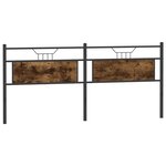 vidaXL Tête de lit chêne fumé 193 cm bois d'ingénierie et acier