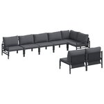 vidaXL Ensemble de canapé de jardin avec coussin Anthracite Acier