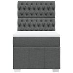 vidaXL Sommier à lattes de lit avec matelas Gris foncé 90x200 cm Tissu