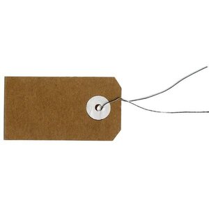 100 étiquettes kraft 5 5 x 3 cm avec fil métallique