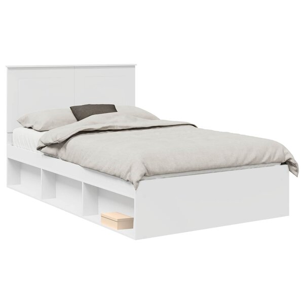 vidaXL Cadre de lit Blanc 120 x 200 cm Bois de pin massif