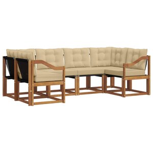 vidaXL Ensemble de canapés d'extérieur 6 pc Naturel et Beige