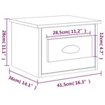 vidaXL Table de chevet murale chêne marron 41 5x36x28 cm