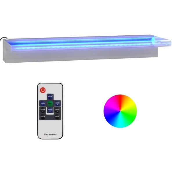 vidaXL Déversoir pour cascade avec LED RVB Inox 60 cm
