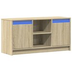 vidaXL Meuble TV avec LED chêne sonoma 100x34x50 cm bois d'ingénierie
