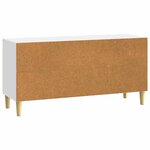vidaXL Meuble TV Blanc brillant 102 x 34 5 x 50 cm Bois d'ingénierie