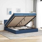 VidaXL Cadre de lit ottoman avec matelas bleu 160x200 cm tissu