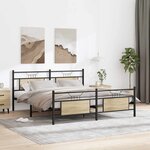 vidaXL Cadre de lit en métal sans matelas chêne sonoma 183x213 cm
