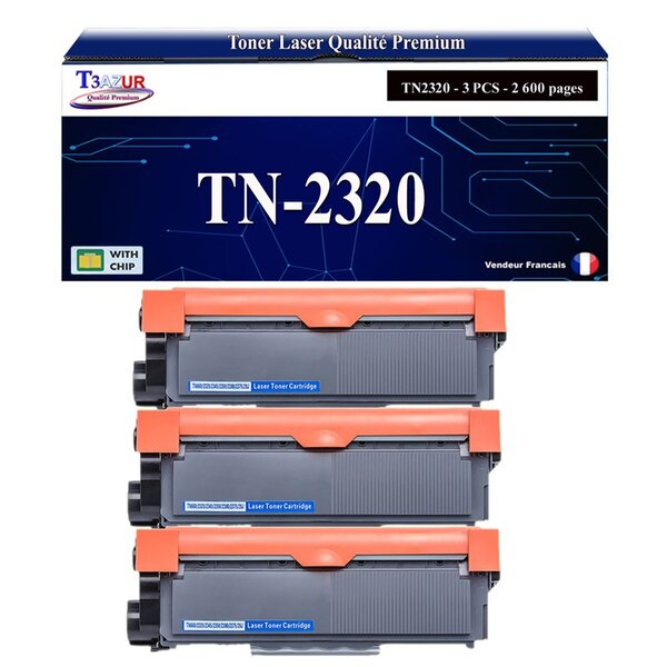 3 Toners compatibles avec Brother TN2320 pour Brother MFC-L2700DN  L2700DW  L2720DW  L2740DW - 2 600 pages - T3AZUR