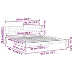 vidaXL Cadre de lit Marron et taupe 180 x 200 cm Bois massif en pin