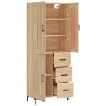 vidaXL Buffet haut Chêne sonoma 69 5x34x180 cm Bois d'ingénierie