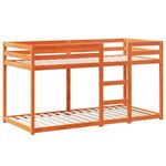 vidaXL Lit superposé avec toit cire marron 75x190cm bois massif de pin