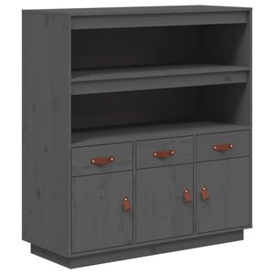 vidaXL Buffet haut Gris 100x40x108 5 cm Bois massif de pin
