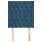 vidaXL Tête de lit avec oreilles Bleu foncé 83x16x118/128 cm Velours