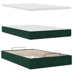 vidaXL Cadre de lit ottoman avec matelas vert foncé 120x200 cm velours