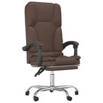 vidaXL Fauteuil de massage inclinable de bureau Marron Similicuir