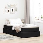 vidaXL Lit avec rangement et matelas Noir 90 x 190 cm Polyester