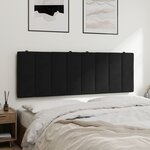 vidaXL Coussin de tête de lit noir 120 cm velours