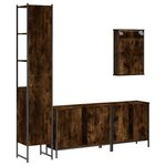vidaXL Ensemble de meubles de salle de bain 4 Pièces Chêne fumé Bois