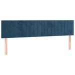 vidaXL Tête de lit à LED Bleu foncé 200x5x78/88 cm Velours
