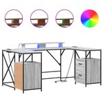 vidaXL Bureau Gris sonoma 182 x 101 x 87.5 cm Bois d'ingénierie
