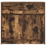 vidaXL Buffet avec tiroir chêne fumé 80x34x76 cm bois d'ingénierie