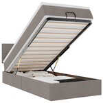 vidaXL Lit ottoman avec matelas et LED taupe 90x200 cm tissu