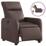 vidaXL Fauteuil inclinable électrique Marron Similicuir