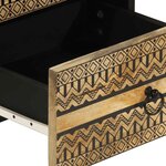 vidaXL Table de chevet noir 40x33 5x46 cm bois de manguier massif brut