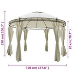 vidaXL Tonnelle ronde avec rideaux 3 5 x 2 7 m