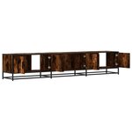 vidaXL Meuble TV chêne fumé 210x35x41 cm bois d'ingénierie