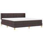 vidaXL Lit à ressorts Marron foncé et Blanc 180 x 200 cm Polyester