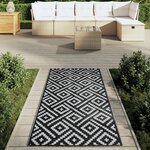 vidaXL Tapis d'extérieur ARAKIL Blanc et noir 80x150 cm PP