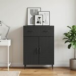 vidaXL Buffet avec tiroir Noir 66 x 34 5 x 89 5 cm Bois d'ingénierie