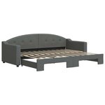 vidaXL Lit de jour avec lit gigogne gris foncé 80x200 cm tissu