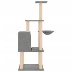 vidaXL Arbre à chat avec griffoirs en sisal gris clair 132 cm