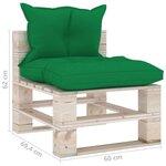 Vidaxl canapé de milieu palette de jardin avec coussins bois de pin