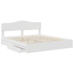 vidaXL Lit de Rangement Blanc 200 x 200 cm Bois d'ingénierie