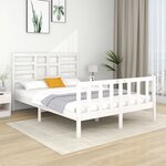 vidaXL Cadre de lit Blanc Bois massif 140x190 cm